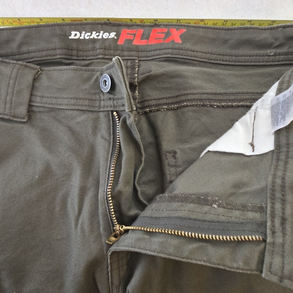 Dickies FLEX Carpenter Pants Women 14R Green Workwear Utility Work Pants Stretch